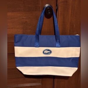 Lacoste Women's Blue and White Tote Bag